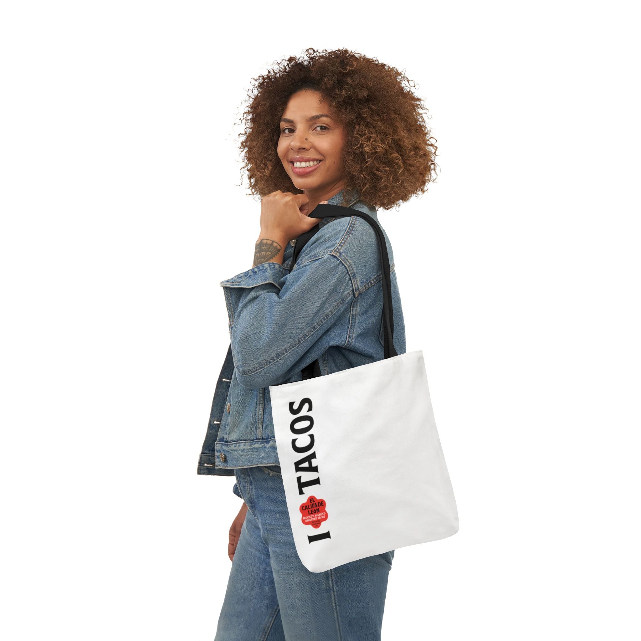 Tote Bag — "I (Heart) Tacos" Vertical Graphic Canvas Tote
